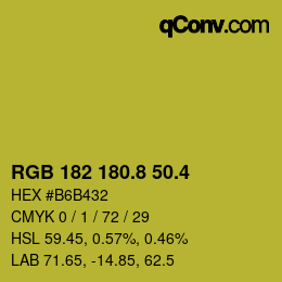 カラーコード: RGB 182 180.8 50.4 | qconv.com