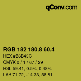 カラーコード: RGB 182 180.8 60.4 | qconv.com