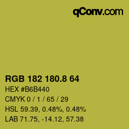 Color code: RGB 182 180.8 64 | qconv.com