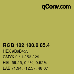 カラーコード: RGB 182 180.8 85.4 | qconv.com