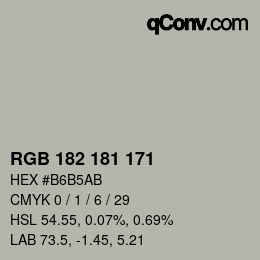 カラーコード: RGB 182 181 171 | qconv.com