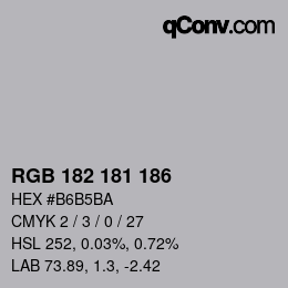 Código de color: RGB 182 181 186 | qconv.com