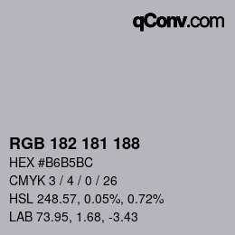 Code couleur: RGB 182 181 188 | qconv.com