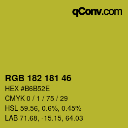 カラーコード: RGB 182 181 46 | qconv.com