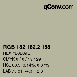 Color code: RGB 182 182.2 158 | qconv.com