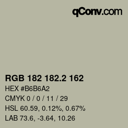 カラーコード: RGB 182 182.2 162 | qconv.com