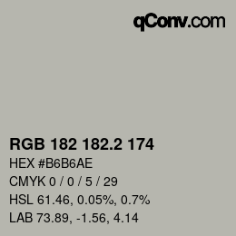 Color code: RGB 182 182.2 174 | qconv.com