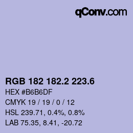 カラーコード: RGB 182 182.2 223.6 | qconv.com