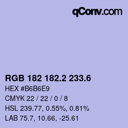 カラーコード: RGB 182 182.2 233.6 | qconv.com