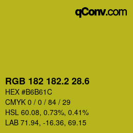 カラーコード: RGB 182 182.2 28.6 | qconv.com