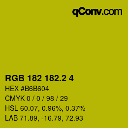 カラーコード: RGB 182 182.2 4 | qconv.com