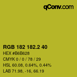 カラーコード: RGB 182 182.2 40 | qconv.com