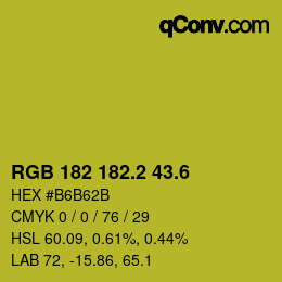 カラーコード: RGB 182 182.2 43.6 | qconv.com