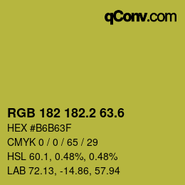 カラーコード: RGB 182 182.2 63.6 | qconv.com