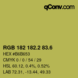 カラーコード: RGB 182 182.2 83.6 | qconv.com