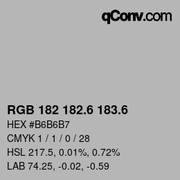 カラーコード: RGB 182 182.6 183.6 | qconv.com