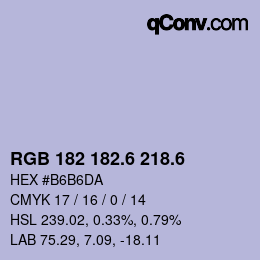 カラーコード: RGB 182 182.6 218.6 | qconv.com