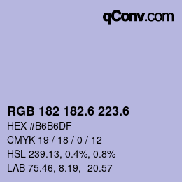 カラーコード: RGB 182 182.6 223.6 | qconv.com