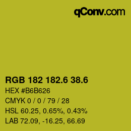 カラーコード: RGB 182 182.6 38.6 | qconv.com