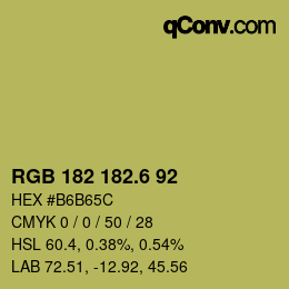 カラーコード: RGB 182 182.6 92 | qconv.com
