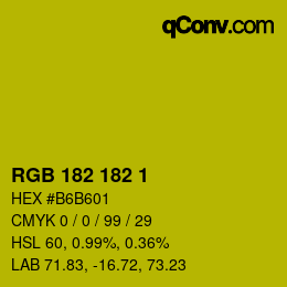 Color code: RGB 182 182 1 | qconv.com