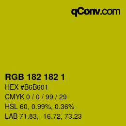 カラーコード: RGB 182 182 1 | qconv.com
