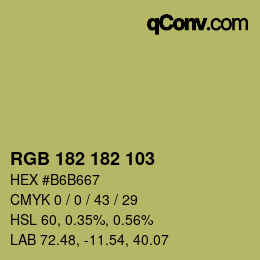 Color code: RGB 182 182 103 | qconv.com