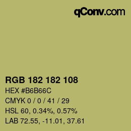 Color code: RGB 182 182 108 | qconv.com