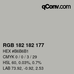 Color code: RGB 182 182 177 | qconv.com