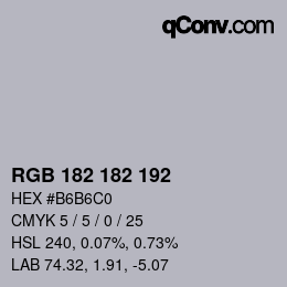 Color code: RGB 182 182 192 | qconv.com