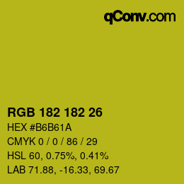 Color code: RGB 182 182 26 | qconv.com