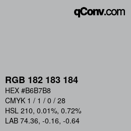 Color code: RGB 182 183 184 | qconv.com