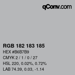 カラーコード: RGB 182 183 185 | qconv.com
