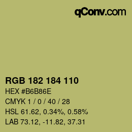 Color code: RGB 182 184 110 | qconv.com