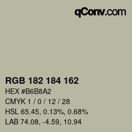 Color code: RGB 182 184 162 | qconv.com