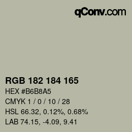 カラーコード: RGB 182 184 165 | qconv.com