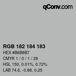 Color code: RGB 182 184 183 | qconv.com