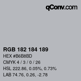 カラーコード: RGB 182 184 189 | qconv.com