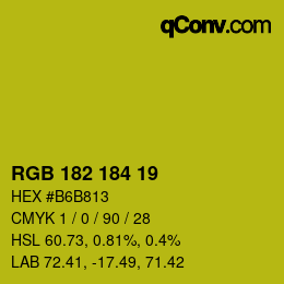 Color code: RGB 182 184 19 | qconv.com