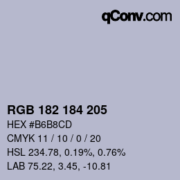 Color code: RGB 182 184 205 | qconv.com