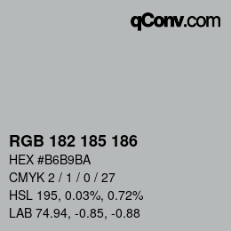 Código de color: RGB 182 185 186 | qconv.com