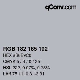 Color code: RGB 182 185 192 | qconv.com