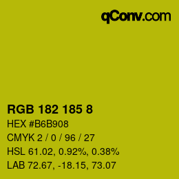 カラーコード: RGB 182 185 8 | qconv.com