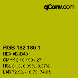 Color code: RGB 182 186 1 | qconv.com
