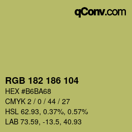 Farbcode: RGB 182 186 104 | qconv.com