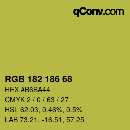 Color code: RGB 182 186 68 | qconv.com