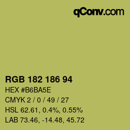 Color code: RGB 182 186 94 | qconv.com