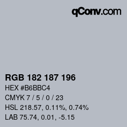 Color code: RGB 182 187 196 | qconv.com