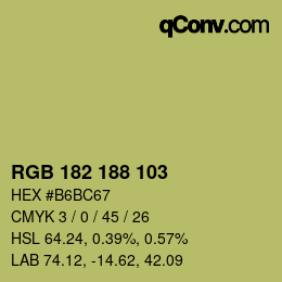 Farbcode: RGB 182 188 103 | qconv.com