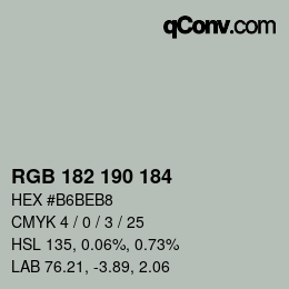 Farbcode: RGB 182 190 184 | qconv.com